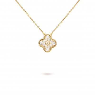 VAN CLEEF ARPELS VINTAGE ALHAMBRA PENDANT - YELLOW GOLD, DIAMOND  VCARA45300